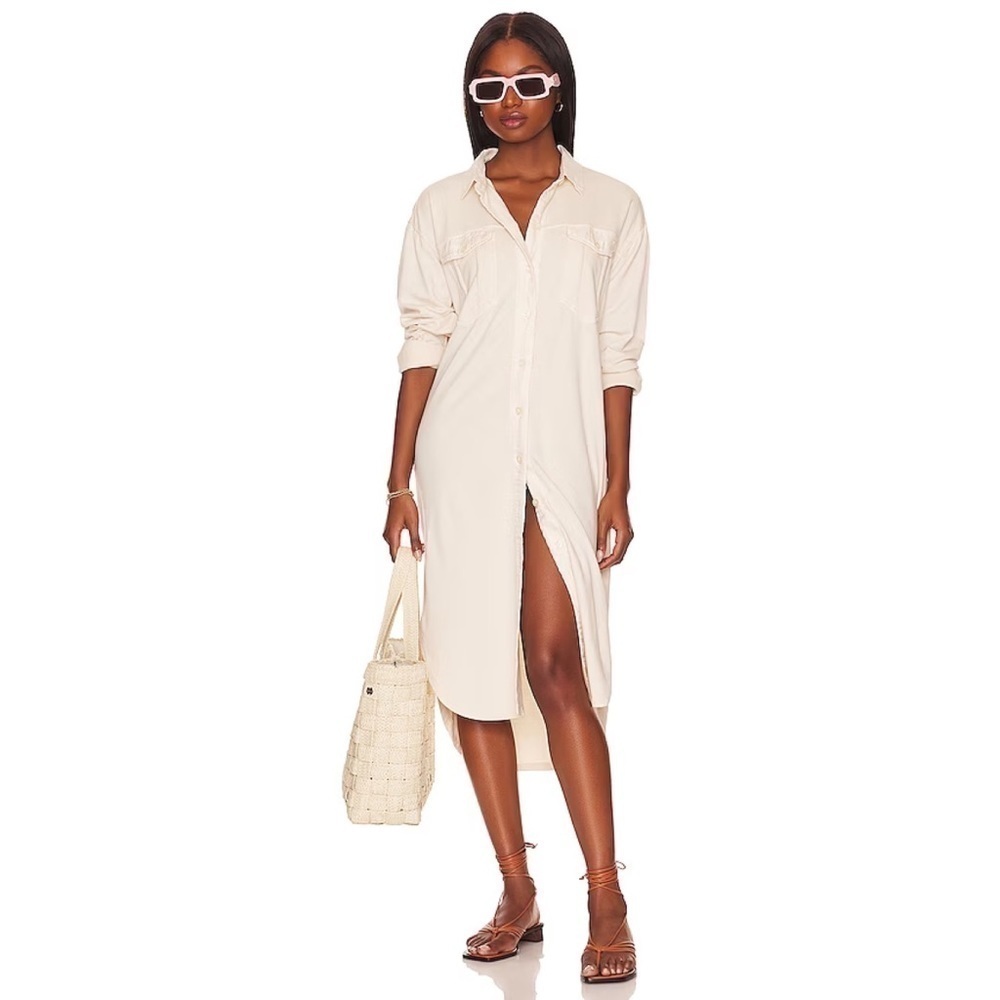 YFB x Revolve Porter Shirt Dress - Sea Salt